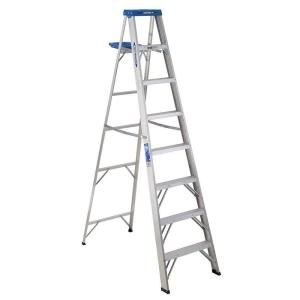 Werner 8 ft. Aluminum Step Ladder with 250 lb. Load Capacity Type I Duty Rating 368