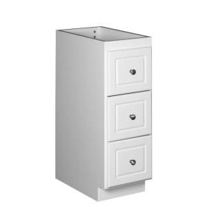 Simplicity by Strasser Ultraline 12 in. W x 21 in. D x 34 1/2 in. H Door Style Drawer Vanity Cabinet Bank Only in Satin White 01.092.2