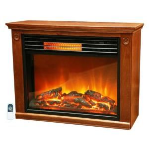 Lifesmart Easy Set 29 in. 1000 sq. ft. Electric Infrared Fireplace in Quakerstown Wood Mantle LS2002FRP13 IN