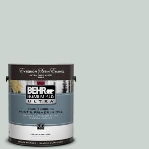 BEHR Premium Plus Ultra 1 gal. #PPU12 11 Salt Glaze Satin Enamel Exterior Paint 985001