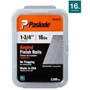 Paslode 1 3/4 in. x 16 Gauge Galvanized Angled Finish Nails (2,000 Pack) 650046