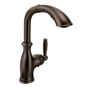 MOEN Brantford Single Handle Pull Out Sprayer Kitchen Faucet in Oil Rubbed Bronze 7285ORB