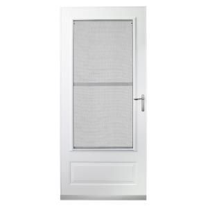 EMCO 300 Series 36 in. White Aluminum Triple Track Storm Door with Nickel Hardware E3TTN36WH