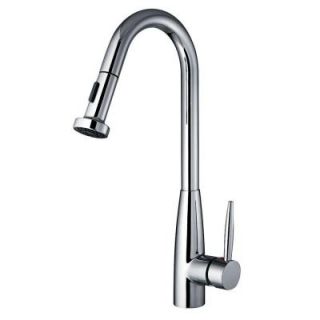 Whitehaus Jem Collection Single Handle Pull Down Sprayer Kitchen Faucet in Polished Chrome WH2070838 C