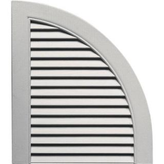 Builders Edge 15 in. x 17 in. Louvered Design Paintable Quarter Round Tops Pair #030 050011400030