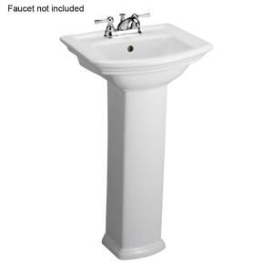 Washington 460 18 in. Pedestal Lavatory Sink Combo in White 3 384WH
