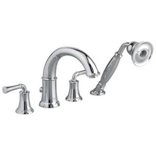 American Standard Portsmouth Deck Mount Tub Filler with Personal Shower, Lever Handles in Polished Chrome 7420.901.002