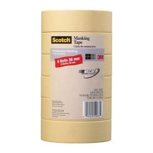 Scotch 1 13/32 in. x 60 yds. Production Painting Masking Tape (6 Pack) 2020 36A CP