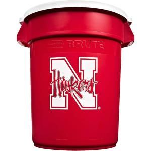 Rubbermaid Commercial Products NCAA Brute 32 gal. University of Nebraska Trash Container with Lid 1853643