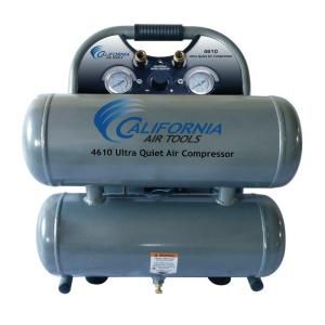 California Air Tools 4.6 Gal. 1 HP Ultra Quiet and Oil Free Steel Twin Tank Air Compressor 4610