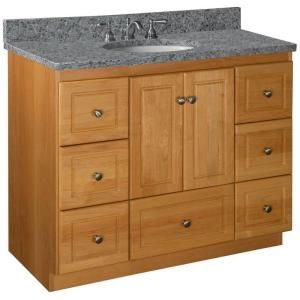 Simplicity by Strasser Ultraline 42 in. W x 21 in. D x 34 1/2 in. H Vanity Cabinet Only in Natural Alder 01.025.2