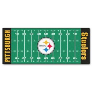 FANMATS Pittsburgh Steelers 2 ft. 6 in. x 6 ft. Football Field Runner Rug 7311