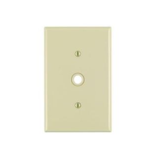 Leviton 1 Gang Midway .406 in. Hole Device Telephone/Cable Wall Plate   Ivory R51 0PJ11 00I