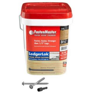 FastenMaster LedgerLok 3 5/8 in. Coarse Steel Hex Head Wood Screws (250 Pack) FMLL358B 250