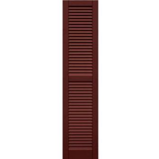 Winworks Wood Composite 15 in. x 67 in. Louvered Shutters Pair #650 Board and Batten Red 41567650