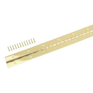 Everbilt 1 1/2 in. x 12 in. Bright Brass Continuous Hinge 14639
