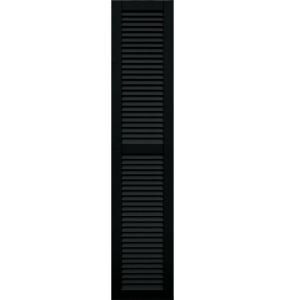 Winworks Wood Composite 15 in. x 72 in. Louvered Shutters Pair #653 Charleston Green 41572653