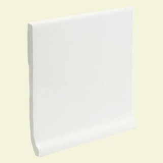 U.S. Ceramic Tile Color Collection Matte Snow White 4 1/4 in. x 4 1/4 in. Ceramic Stackable Cove Base Wall Tile DISCONTINUED U272 AT3401