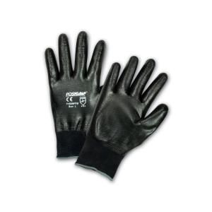 West Chester Black Flat Nitrile Full Dip Gloves   Dozen Pair 715SNFFB/M