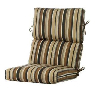 Home Decorators Collection Espresso Stripe High Back Outdoor Recliner Cushion 1573320880
