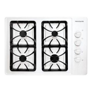 Frigidaire 30 in. Recessed Gas Cooktop in White with 4 Burners FFGC3015LW