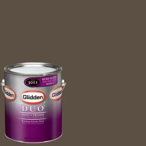 Glidden DUO 1 gal. #GLN19 01S Bittersweet Chocolate Semi Gloss Interior Paint with Primer GLN19 01S