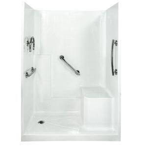 Ella Freedom 33 in. x 60 in. x 77 in. Low Threshold Shower Kit in White with Right Side Seat Position 6032 SH IS 3P 4.0 R WH FRDM