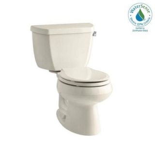 KOHLER Wellworth 2 Piece High Efficiency Round Toilet in Almond (No Seat) 3577 RA 47