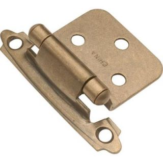 Hickory Hardware Deco Antique Brass Surface Self Closing Hinge (2 Pack) P144 AB