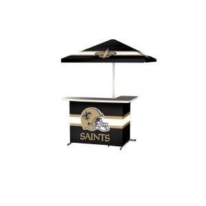 Best of Times New Orleans Saints All Weather L Shaped Patio Bar with 6 ft. Umbrella 2001W1213