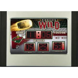 Minnesota Wild 6.5 in. x 9 in. Scoreboard Alarm Clock with Temperature 0128908