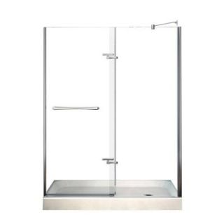 MAAX Reveal 30 in. x 60 in. x 76 1/2 in. Alcove Standard Shower Kit in Chrome with Base in White   Right Drain 105975 000 001 102