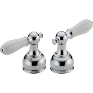 Delta Pair of Traditional Lever Handles in Chrome for 2 Handle Faucets (2 Pack) H212
