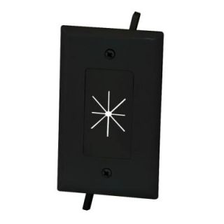 CE TECH Flexible Opening Cable Wall Plate   Black 5028 BK