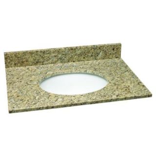 Design House 31 in. W Granite Vanity Top in Venetian Gold with White Bowl and 4 in. Faucet Spread 552414