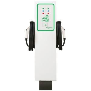 Schneider Electric EVlink 30 Amp Level 2 Outdoor Dual Unit Pedestal Electric Vehicle Charging Station with RFID Access EV230PDRR