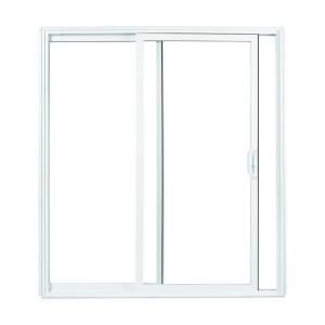 American Craftsman 5800 Patio Door, DP30, 71 5/8 in. x 80 in., White, Reversable, Assembled Sliding Door LowE3 Insulated Glass and Hardware 5800