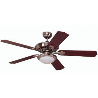 Yosemite Home Decor Lindsey Collection 52 in. Indoor Brushed Steel Ceiling Fan with Light Kit DISCONTINUED LINDSEY BS