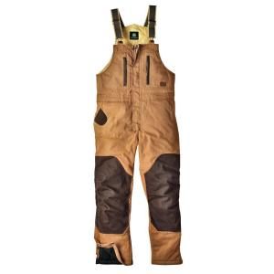 John Deere Heavyweight Duck Insulated Hooded Extra Large Regular Bib Overall in Brown DISCONTINUED JD93163