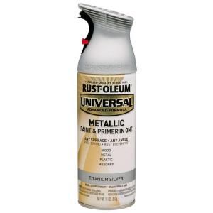 Rust Oleum Universal 11 oz. All Surface Metallic Titanium Silver Spray Paint and Primer in One 261400