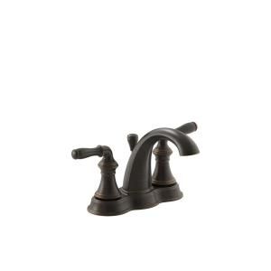 KOHLER Devonshire 4 in. Centerset 2 Handle Low Arc Bathroom Faucet in Oil Rubbed Bronze K 393 N4 2BZ