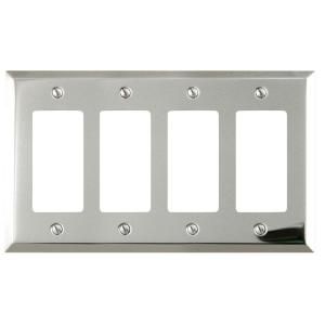 Amerelle Steel 4 Decorator Wall Plate   Chrome 161R4