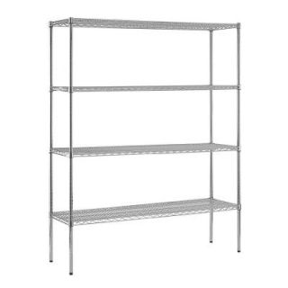 Sandusky 60 in. W x 74 in. H x 18 in. D Chrome Wire Commercial Shelving Unit WS601874 C