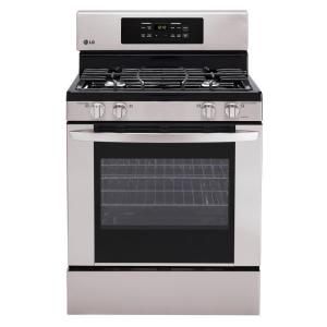 LG Electronics 30 in. 5.4 cu. ft. Gas Range with Self Cleaning Oven in Stainless Steel LRG3021ST