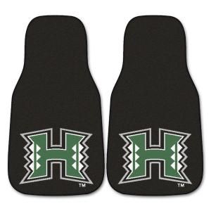 FANMATS University of Hawaii 18 in. x 27 in. 2 Piece Carpeted Car Mat Set 5444