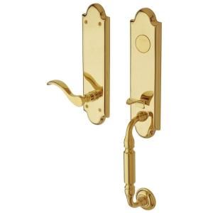 Baldwin Manchester Polished Brass Right Handed Full Dummy Handleset with Wave Lever 85350.003.RFD
