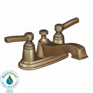 MOEN Rothbury 4 in. Centerset 2 Handle Low Arc Bathroom Faucet in Antique Bronze S6201AZ