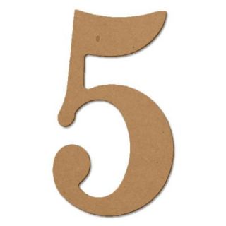 Design Craft MIllworks 8 in. MDF Classic Wood Number (5) 47391