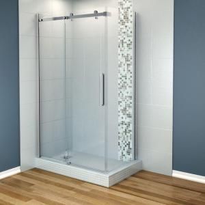 MAAX Halo 48 in. x 32 in. Corner Shower Enclosure Tempered Glass in Chrome 105947 900 084 100