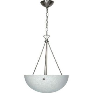 Glomar South Beach 3 Light Pendant with Water Water Spot Glass Brushed Nickel HD 133